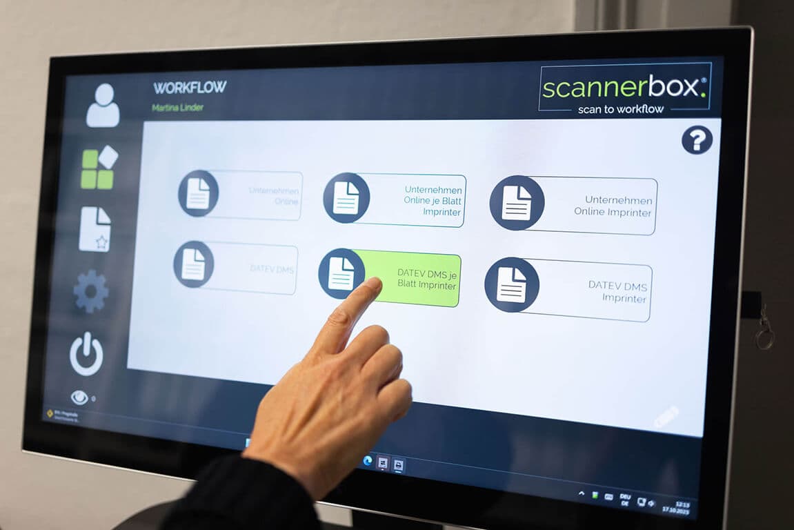 Digitale Belegverarbeitung am Scanner-Terminal der Kanzlei
